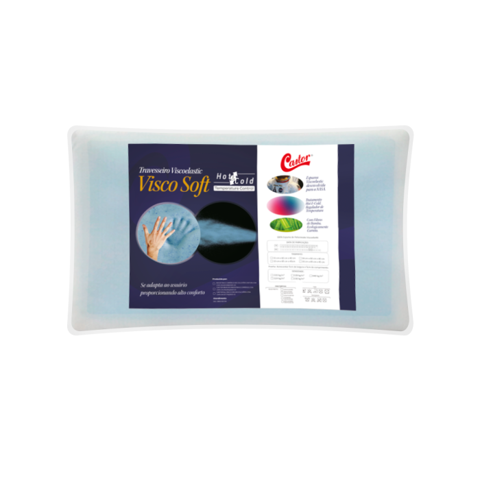 Travesseiro Castor Visco Soft New Hot  & Cold 40x60x11cm