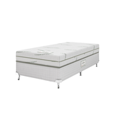 Cama Box + Colchão Solteiro Castor na Caixa BioComfort Soft Double Face D33 100x200x52cm