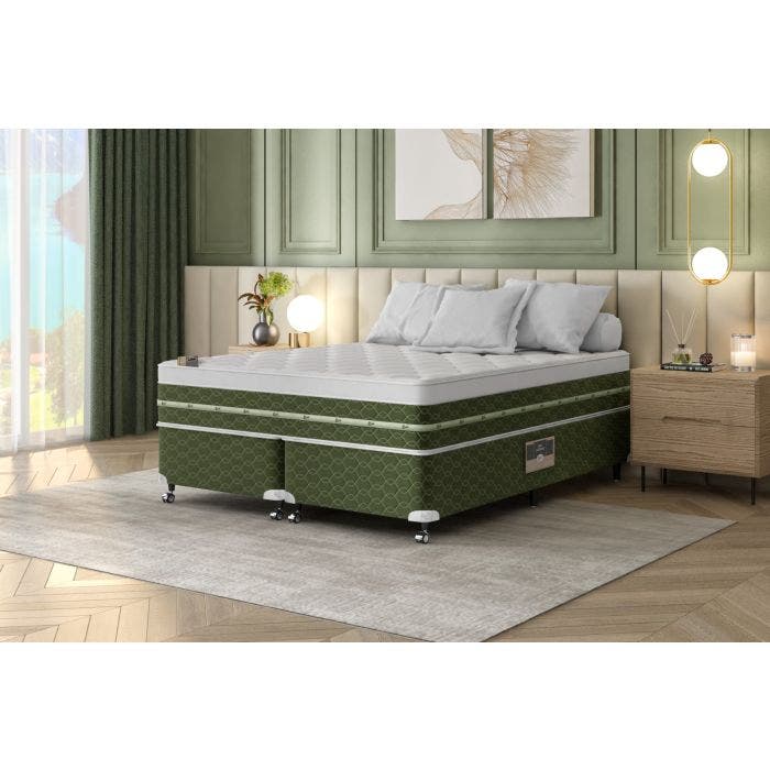 Cama Box + Colchão Castor King Lausane One Face Pocket 180x200x59cm